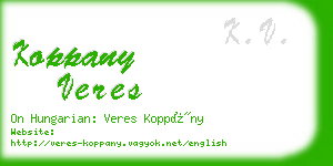 koppany veres business card